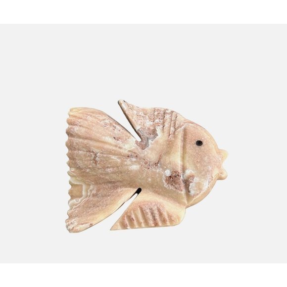 Beach Theme - Carved, Polished Marble Angelfish - Picture 3 of 6